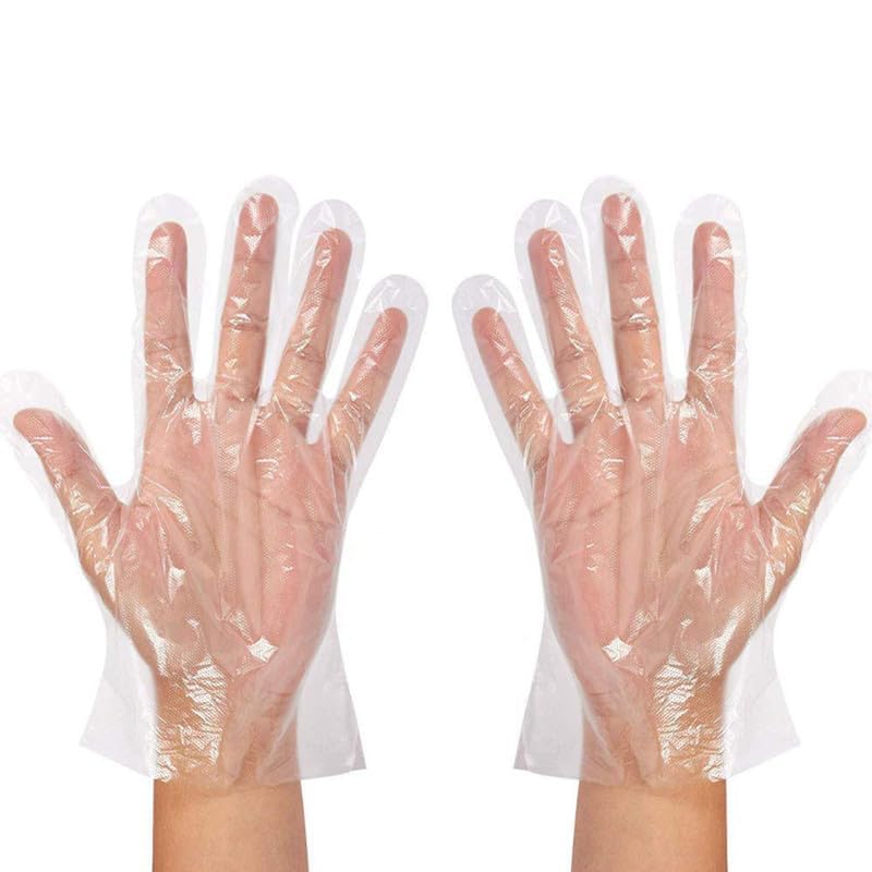 HDPE Disposable Plastic Gloves, Latex Free Powder Clear Polyethylene Hand Gloves (Pack of 100) - Manohar International
