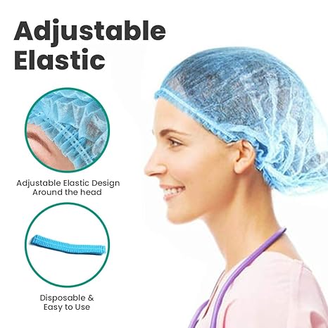 Manmed | Non-Woven Bouffant Caps (Pack of 100) - Manohar International