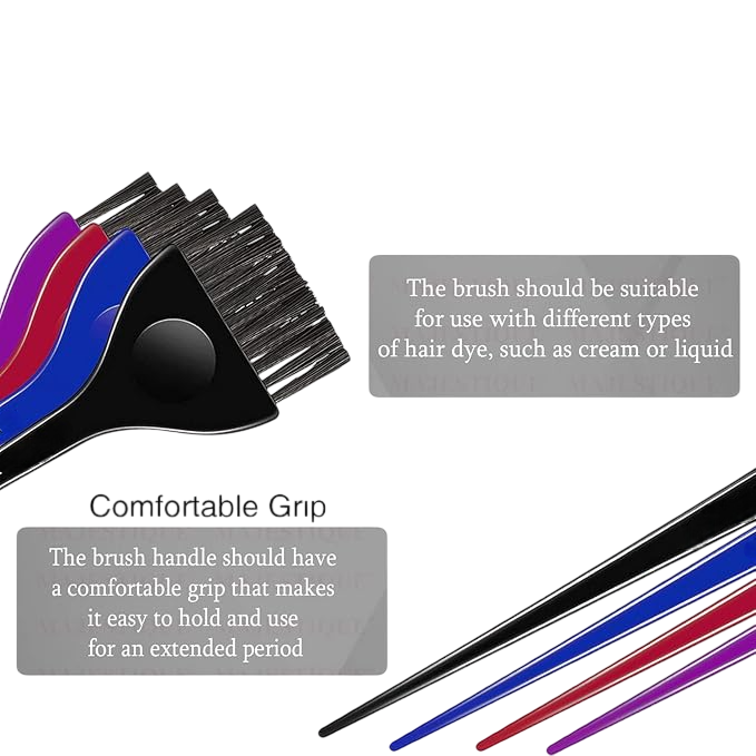 Mankolo | Wide Dye Hair Coloring Brush with Long Tail (Pack of 2) - Manohar International