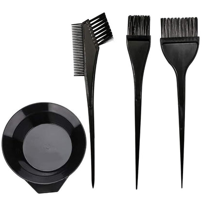 Mankolo | 6-Piece Hair Dye Brush Coloring Kit with Brush, Tinting Bowl, Coloring Cape, and Gloves for Hair Dyeing and Bleaching - Manohar International