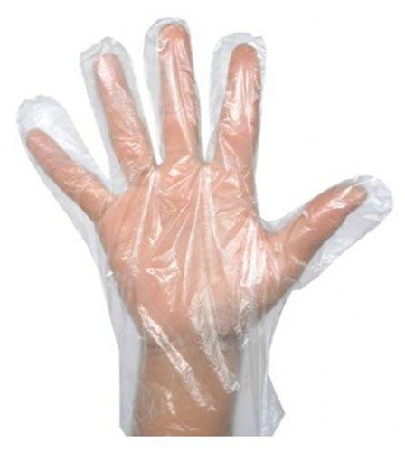 HDPE Disposable Plastic Gloves, Latex Free Powder Clear Polyethylene Hand Gloves (Pack of 100) - Manohar International