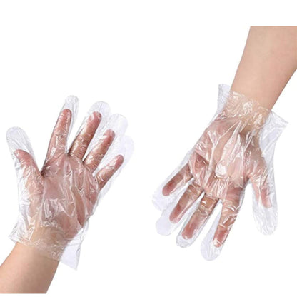 HDPE Disposable Plastic Gloves, Latex Free Powder Clear Polyethylene Hand Gloves (Pack of 100) - Manohar International